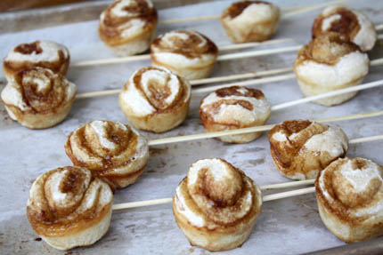 cinnamon rolls on a stick