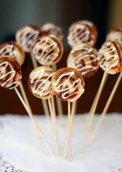 cinnamon rolls on a stick