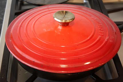 Cast Iron Pan Covered on Stovetop | Artisan Bread in Five Minutes a Day