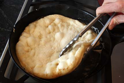 Flipping Naan in a Cast Iron Skillet | Artisan Bread in Five Minutes a Day