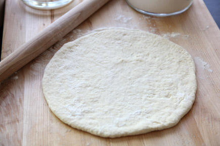Rolled out pizza dough | Artisan Bread in Five Minutes a Day