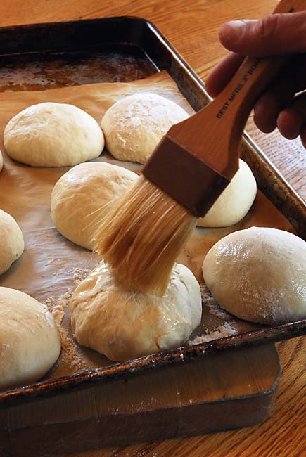 Brushing Dough for Kürbiskernbrot Pumpkin Seed Bread with Water | Artisan Bread in Five Minutes a Day