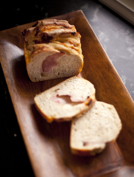 Slices of Ham and Cheese Pull-Apart Bread | Artisan Bread in Five Minutes a Day