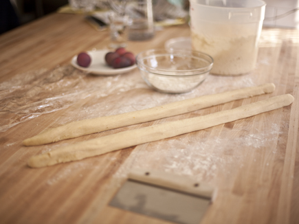 Bread Dough Stretched into Ropes | Artisan Bread in Five Minutes a Day
