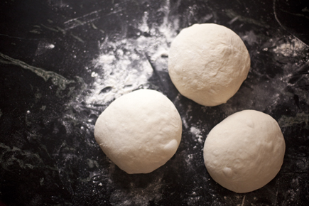 Bread dough formed into three balls | Artisan Bread in Five Minutes a Day