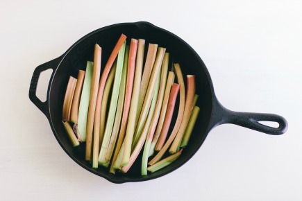 Stalks of Rhubarb in a Cast Iron Skillet | Artisan Bread in Five Minutes a Day