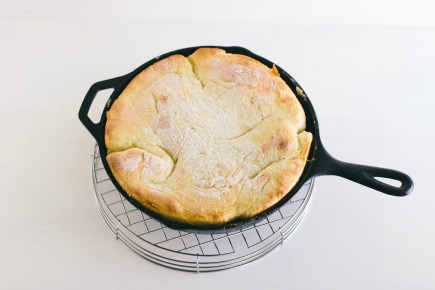 Rhubarb Upside-Down Cake in a Cast Iron Skillet | Artisan Bread in Five Minutes a Day