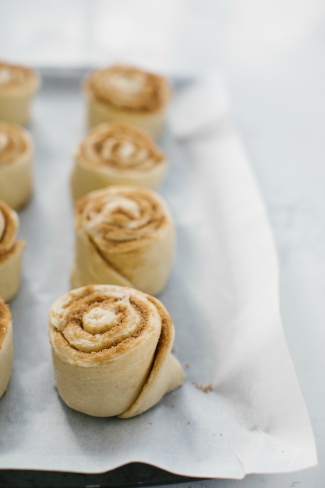 Cinnamon rolls ready for the oven