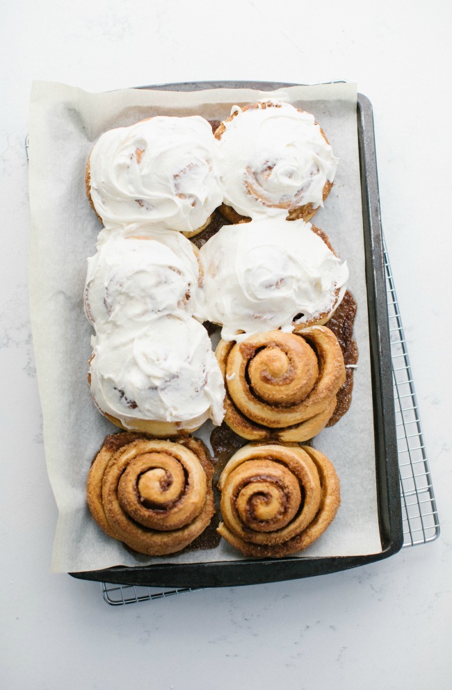 Truck stop cinnamon rolls with cream cheese icing