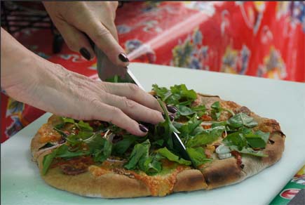 Pizza with arugula