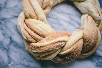 Cinnamon Brioche Wreath Before Baking | Artisan Bread in 5 Minutes a Day