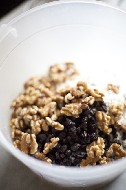 A bowl of raisins and walnuts | Artisan Bread in Five Minutes a Day