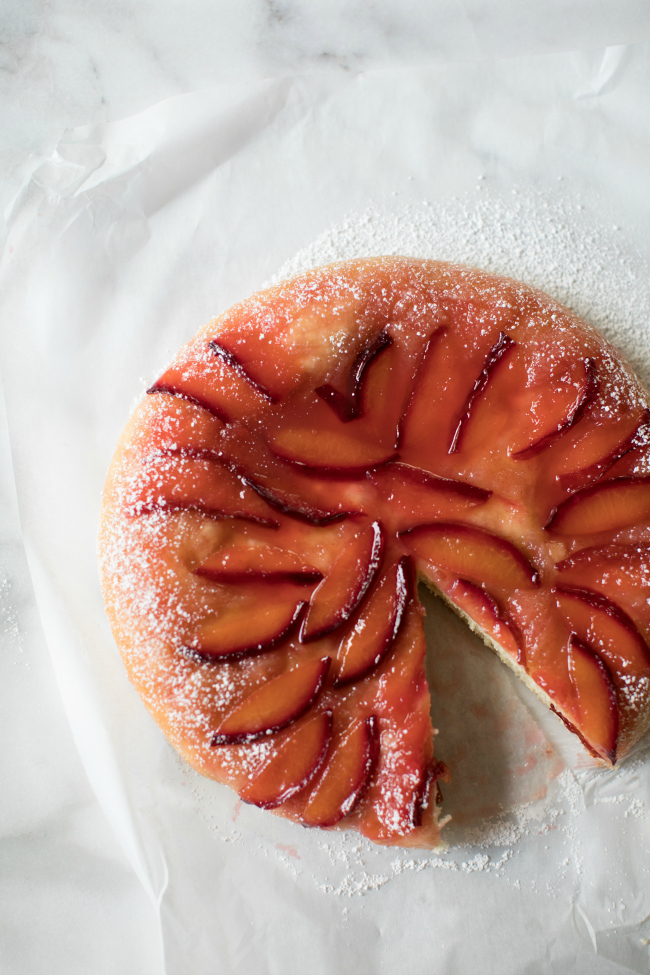 Upside Down Plum Brioche Cake | Artisan Bread in Five Minutes a Day