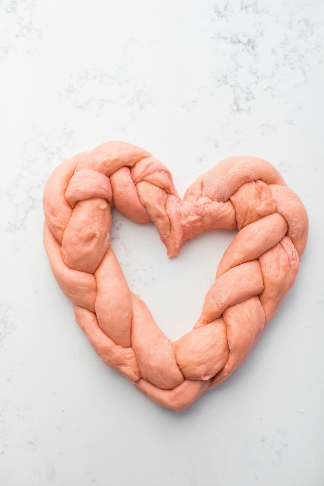 Pink Heart Braid Bread for Valentine's Day | Artisan Bread in Five Minutes a Day