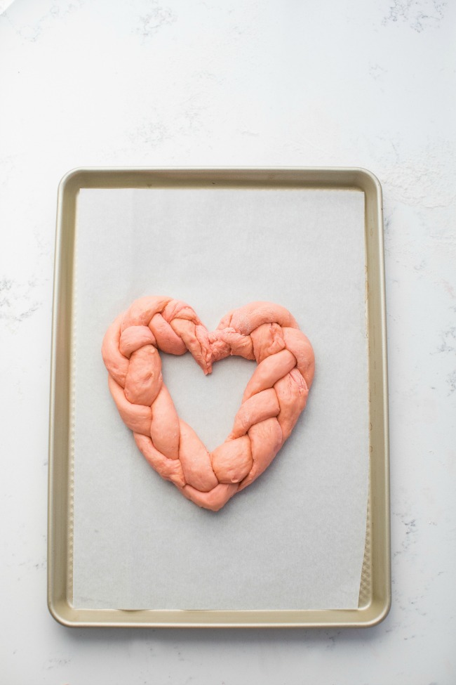 Pink Heart Braid Bread for Valentine's Day | Artisan Bread in Five Minutes a Day