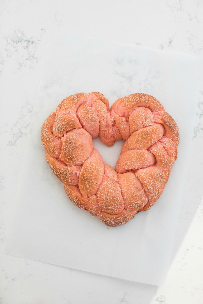 Pink Heart Braid Bread for Valentine's Day | Artisan Bread in Five Minutes a Day