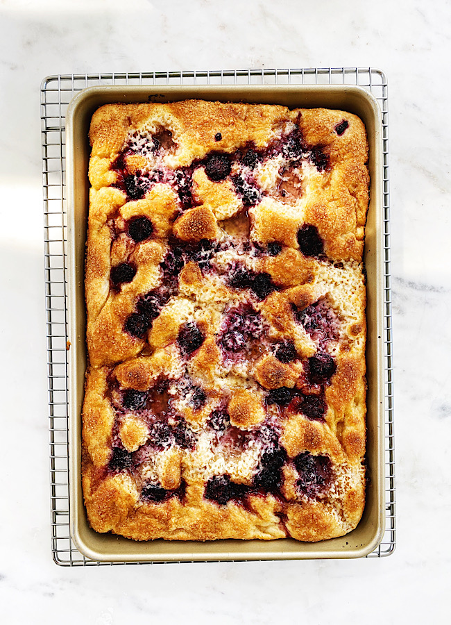 Blackberry Mascarpone Focaccia with Basil Bread in 5